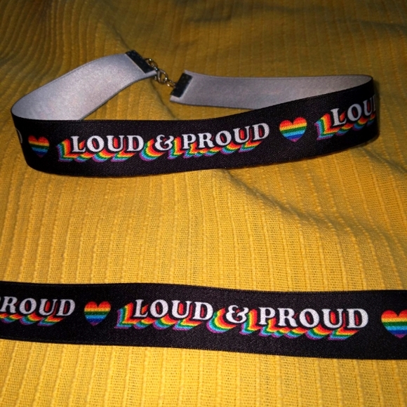 New statement choker necklace Loud and Proud LGBT rainbow gay bi rainbow - Picture 2 of 4